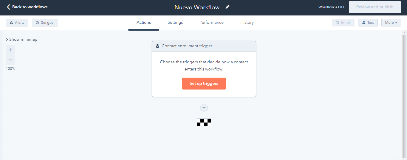 configuración de un workflow
