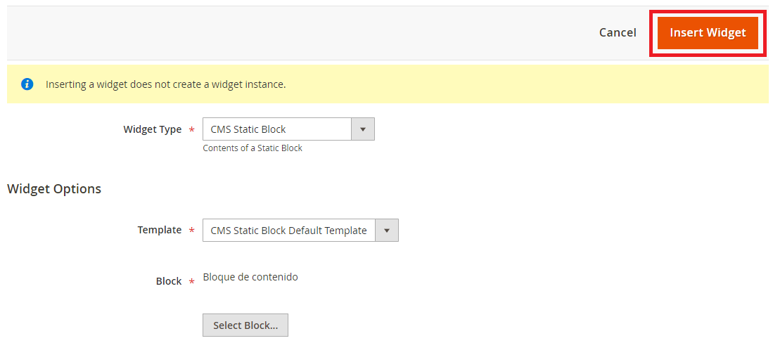 Insert Widget_paso10_Magento