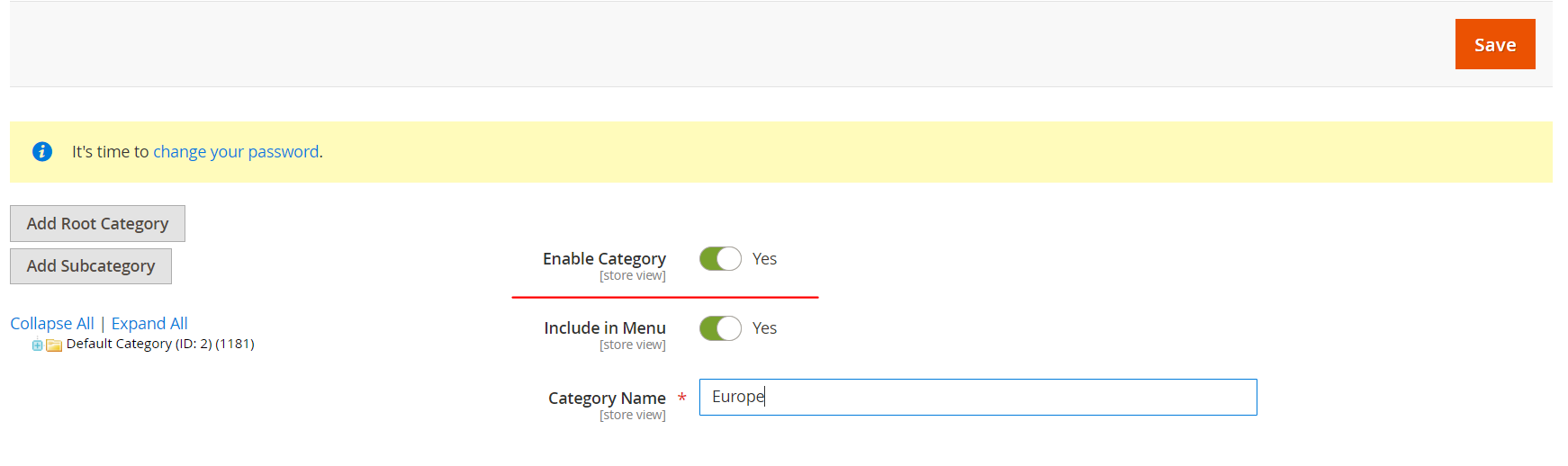 create root category_Magento