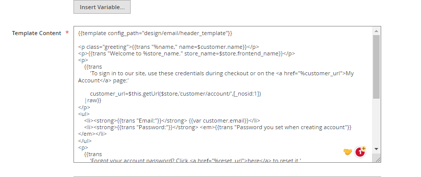 template content_Magento