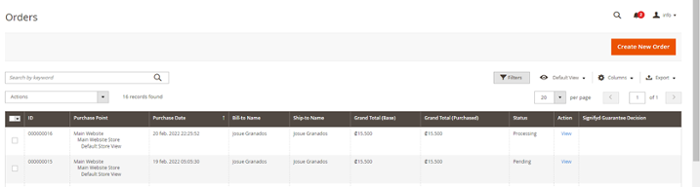 Orders_Magento